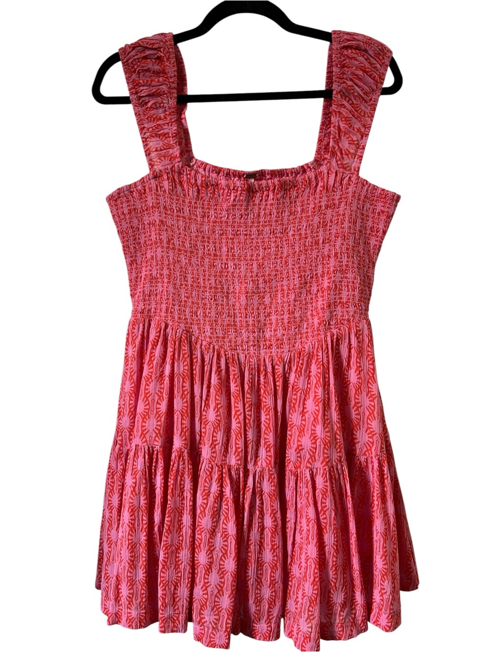 Free People Pink Smocked Sundress with Wide Straps
